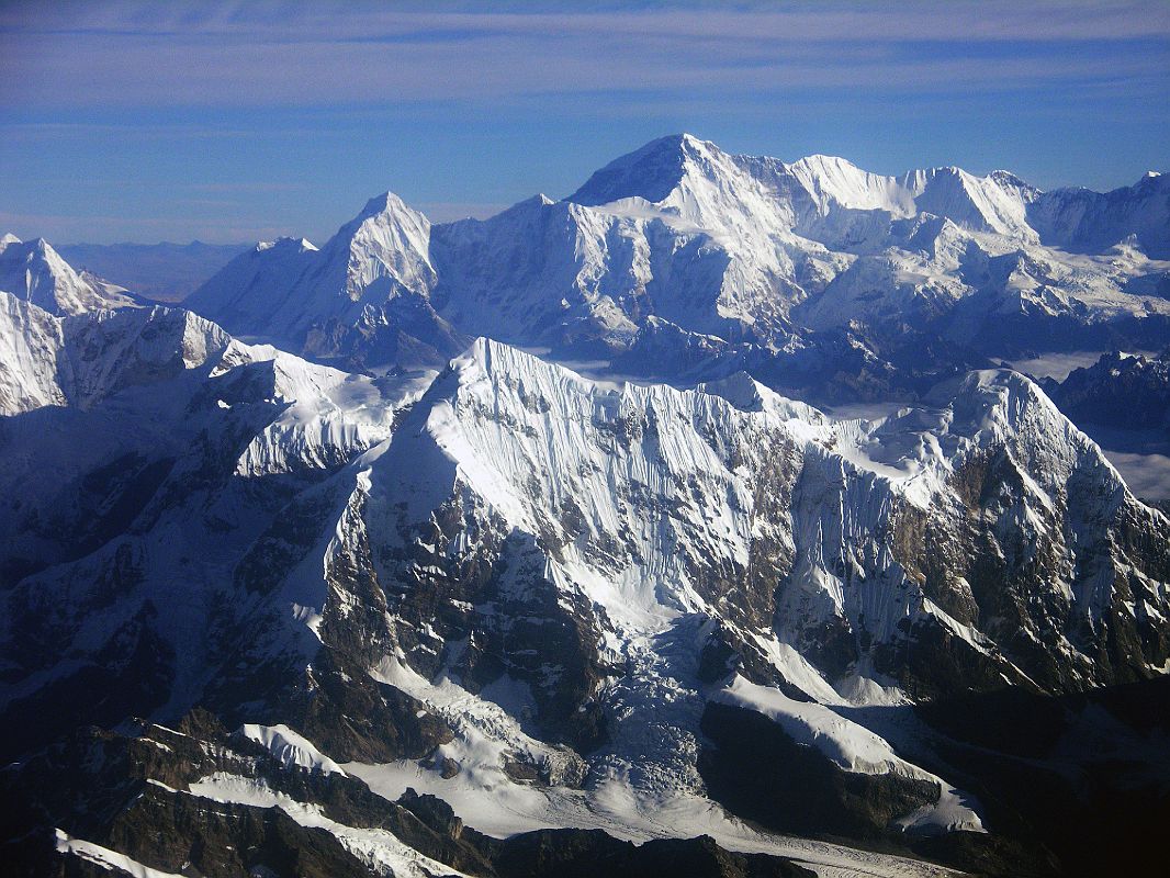 12 Kathmandu Mountain Flight 07-4 Cho Oyu Above Numbur and Khatang With Nangpa La and Nangpai Gosum I